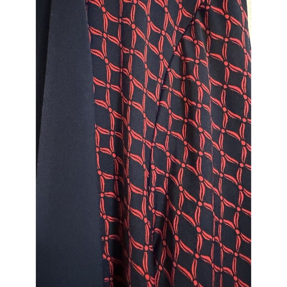 Travelsmith Jacket Blazer Size 2x Drape Navy Blue Red Geometric Packable Office - Picture 2 of 7